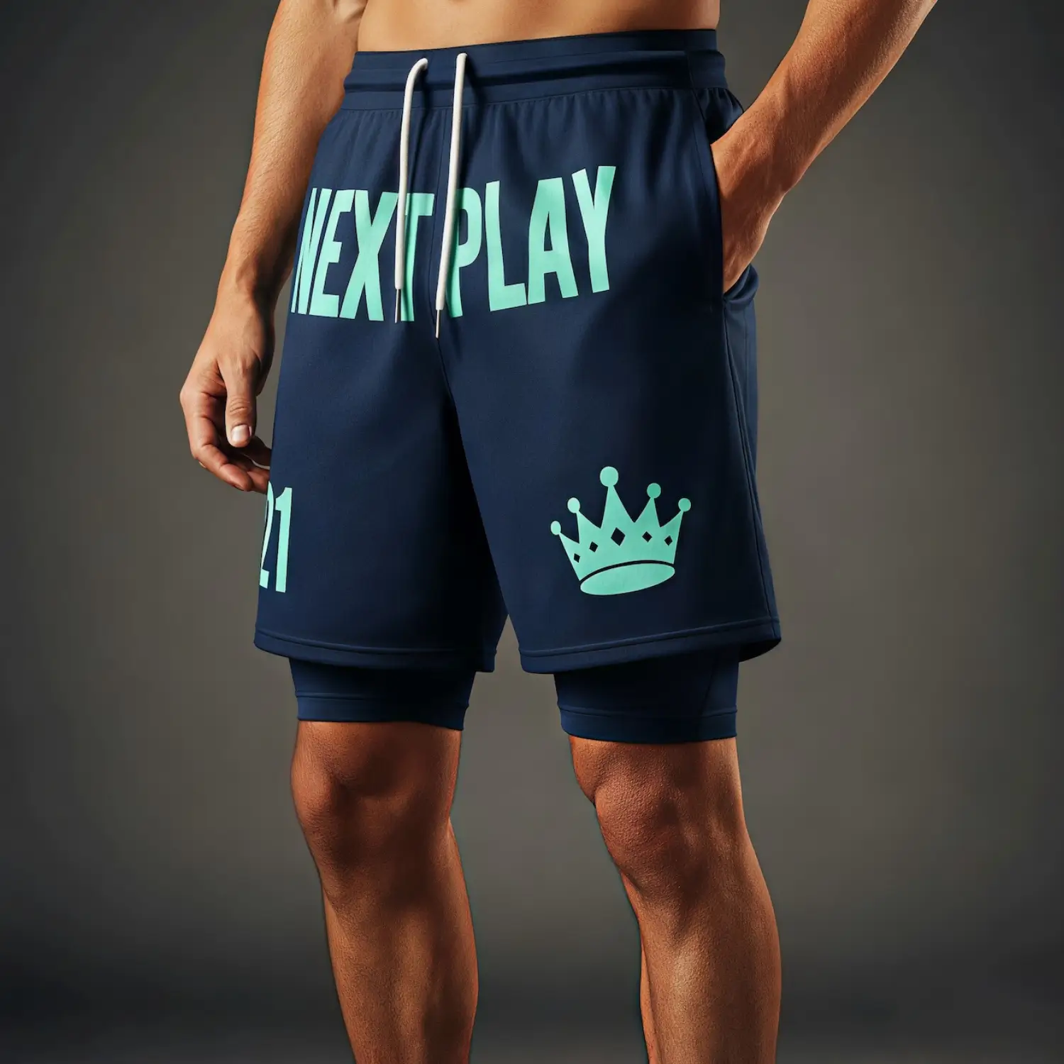 NextPlay short-length training shorts with side pockets for basketball practice and athletic training