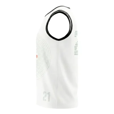 Women's elite V-neck basketball jersey with flashed V fabric texture for distinctive teams