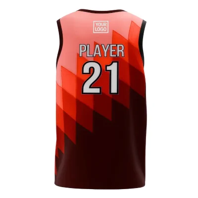 V-neck basketball jersey with 50D mesh for unisex and youth teams