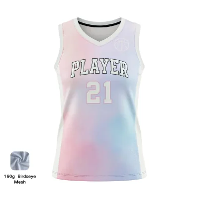 Women's elite V-neck basketball jersey with side panels and performance mesh for competitive teams