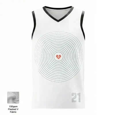 Women's elite V-neck basketball jersey with flashed V fabric texture for distinctive teams