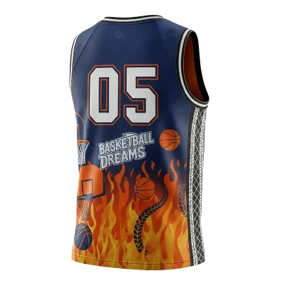 Elite V-neck basketball jersey with side panels and performance mesh for competitive teams