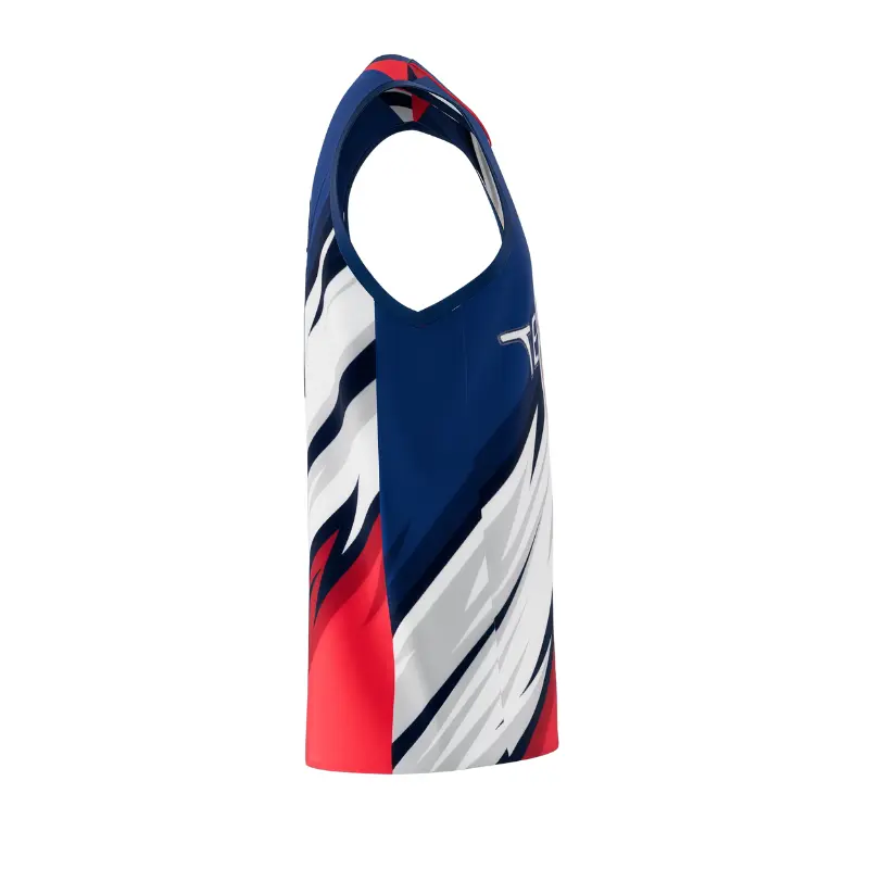 Elite V-neck basketball jersey with 160g performance mesh for competitive teams