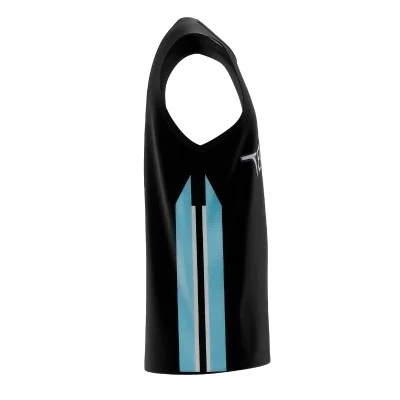 Elite V-neck basketball jersey with side panels and flashed V fabric texture