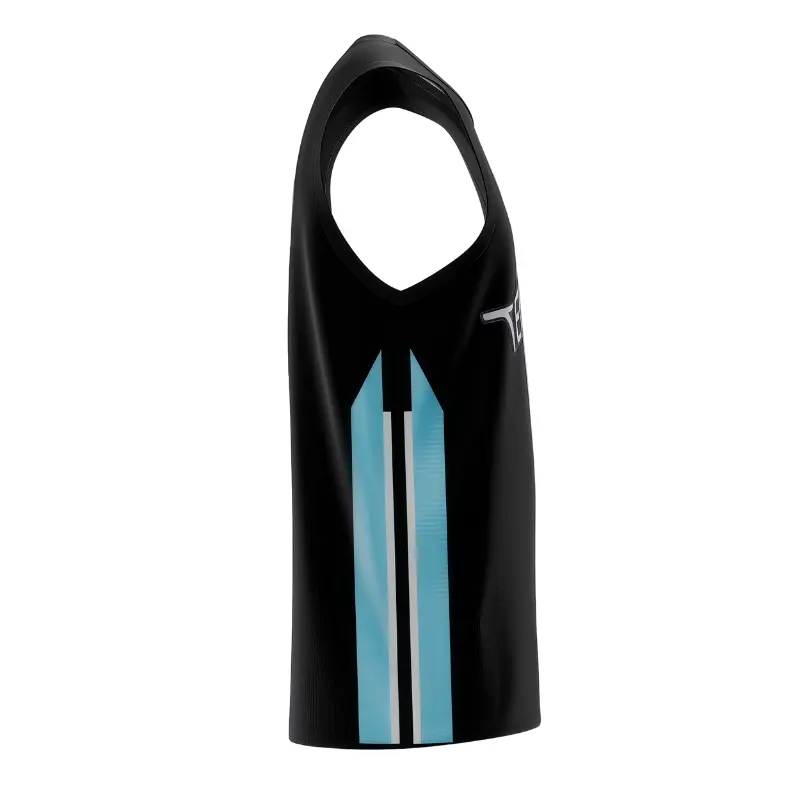 Elite V-neck basketball jersey with side panels and flashed V fabric texture