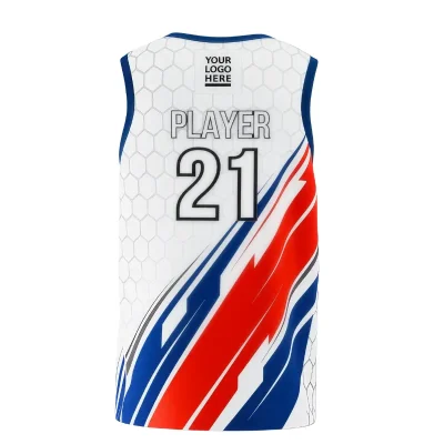 V-neck basketball jersey with pro interlock fabric for ultimate comfort