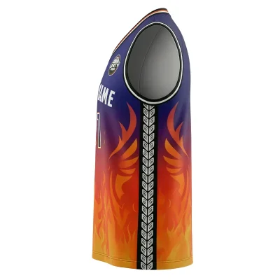 V-neck basketball jersey with side panels and pro interlock for ultimate comfort