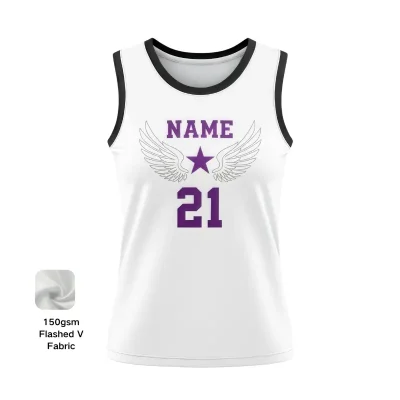 Elite youth and women's basketball jersey with flashed V fabric texture for teams
