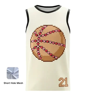 Youth and women's core basketball jersey with short hole mesh fabric for teams and leagues