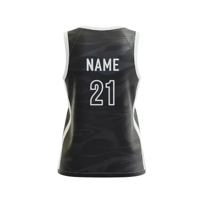  Women's elite V-neck basketball jersey with side panels and flashed V fabric texture