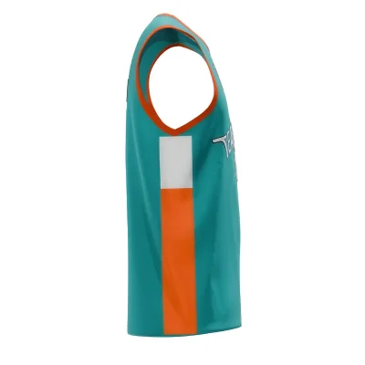 Alternative view of V-Nekc Basketball Jersey with Side Panels for Unisex & Youth - 150G Short Hole Mesh