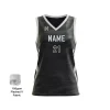 Women's elite V-neck basketball jersey with side panels and flashed V fabric texture