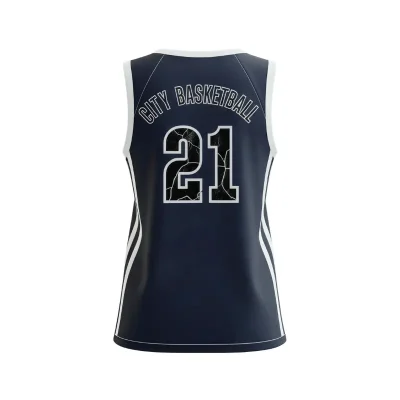 Women's V-neck basketball jersey with side panels and butterfly mesh for maximum airflow