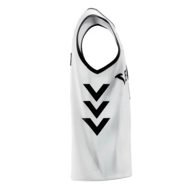 V-neck basketball jersey with side panels and butterfly mesh for maximum airflow
