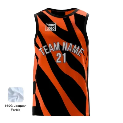 Round Neck Basketball Sublimated Jersey for Unisex & Youth -  160G Jacquard
