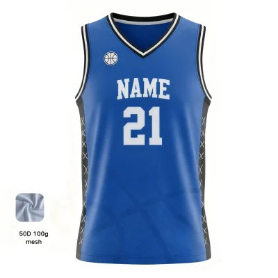 V-neck basketball jersey with side panels for enhanced team styling