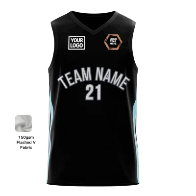 Β Elite V-neck basketball jersey with side panels and flashed V fabric texture