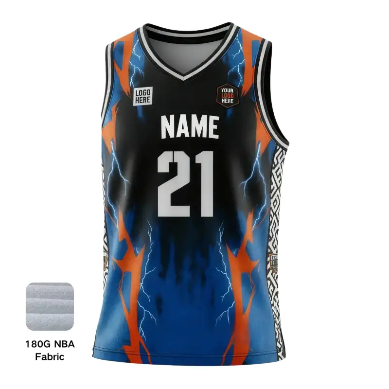 Pro V-neck basketball jersey with side panels and authentic NBA fabric for elite teams