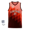 V-neck basketball jersey with 50D mesh for unisex and youth teams