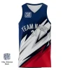 Elite V-neck basketball jersey with 160g performance mesh for competitive teams