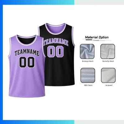 Custom Reversible Basketball Jersey With Multiple Fabric Options