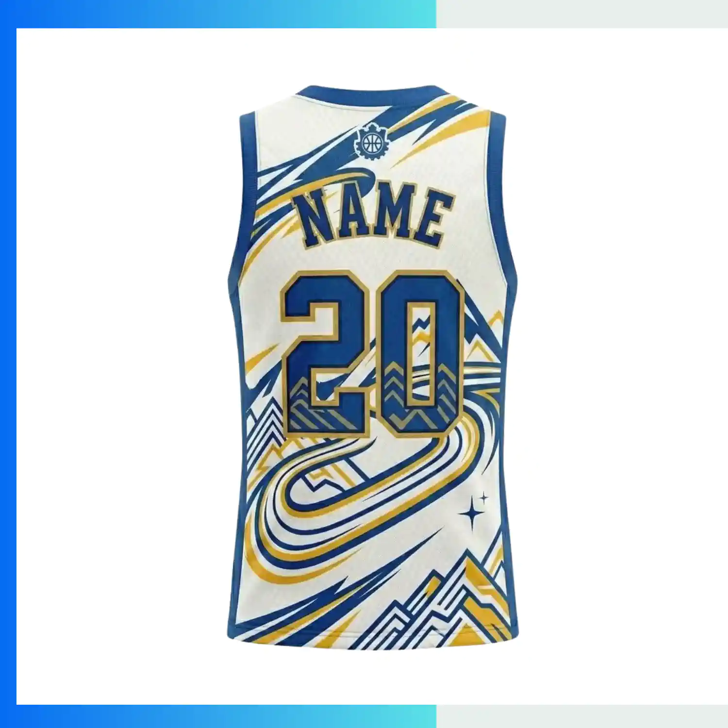 Custom Basketball Jersey V-Neck with Side Panels with 130G Butterfly Mesh - Image 3