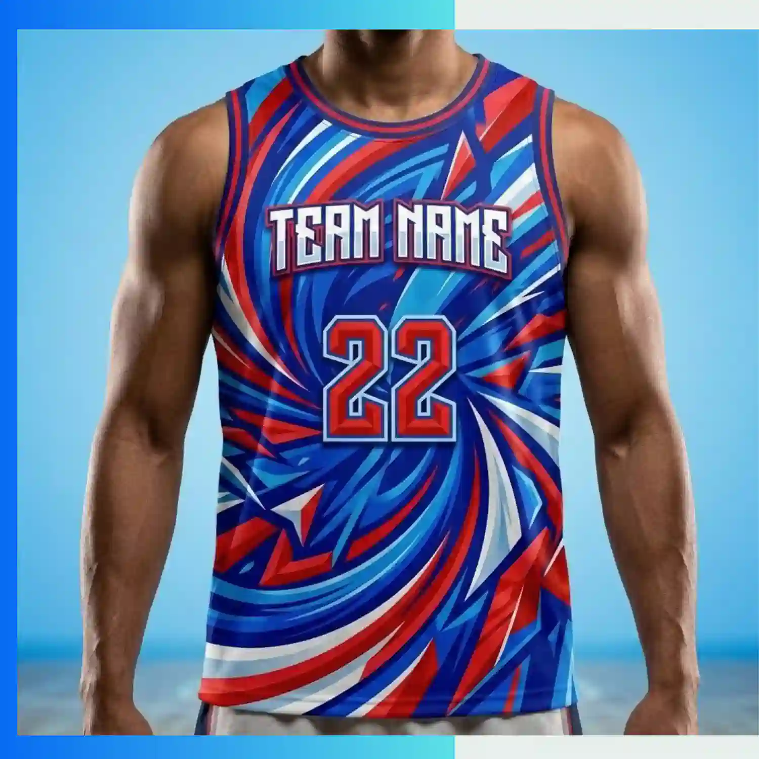 Custom Basketball Jersey – Short Hole Mesh Sublimation Round Neck - Image 3
