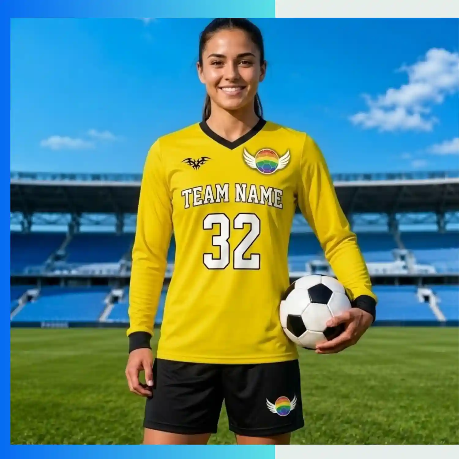 Women’s Long Sleeve V-Neck Soccer Jersey – Custom Sublimation Performance Fit Teamwear - Image 3