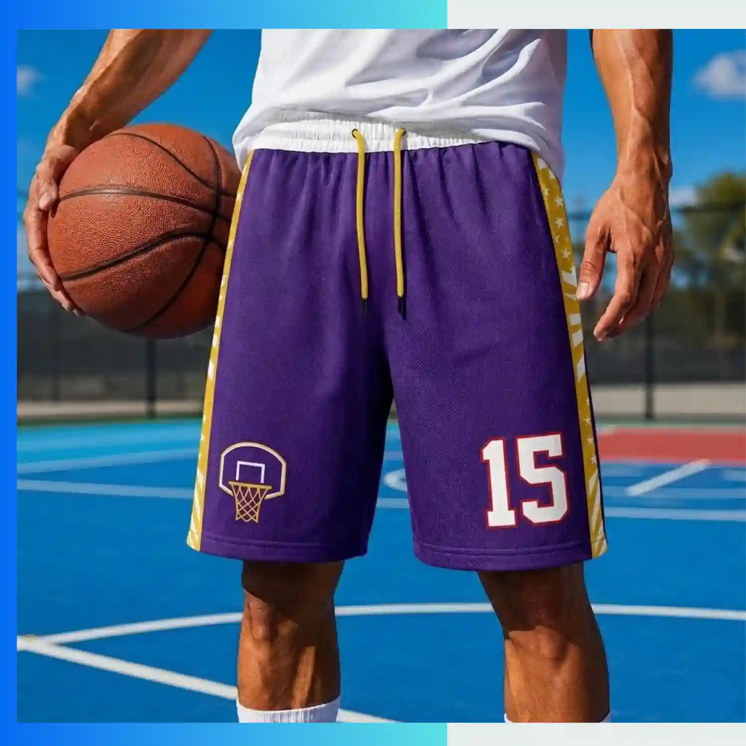 Custom Interlock Basketball Shorts with Sublimation Printing with 150G Interlock - Image 3