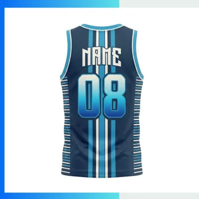 Alternative view of Custom Basketball Jersey – 160G Jacquard Sublimation Round Neck