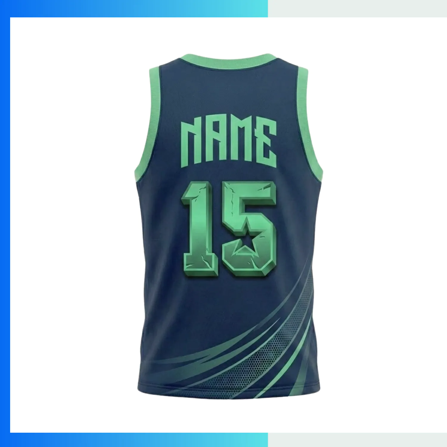 Custom Basketball Jersey – Flashed V Fabric Sublimation Round Neck - Image 2