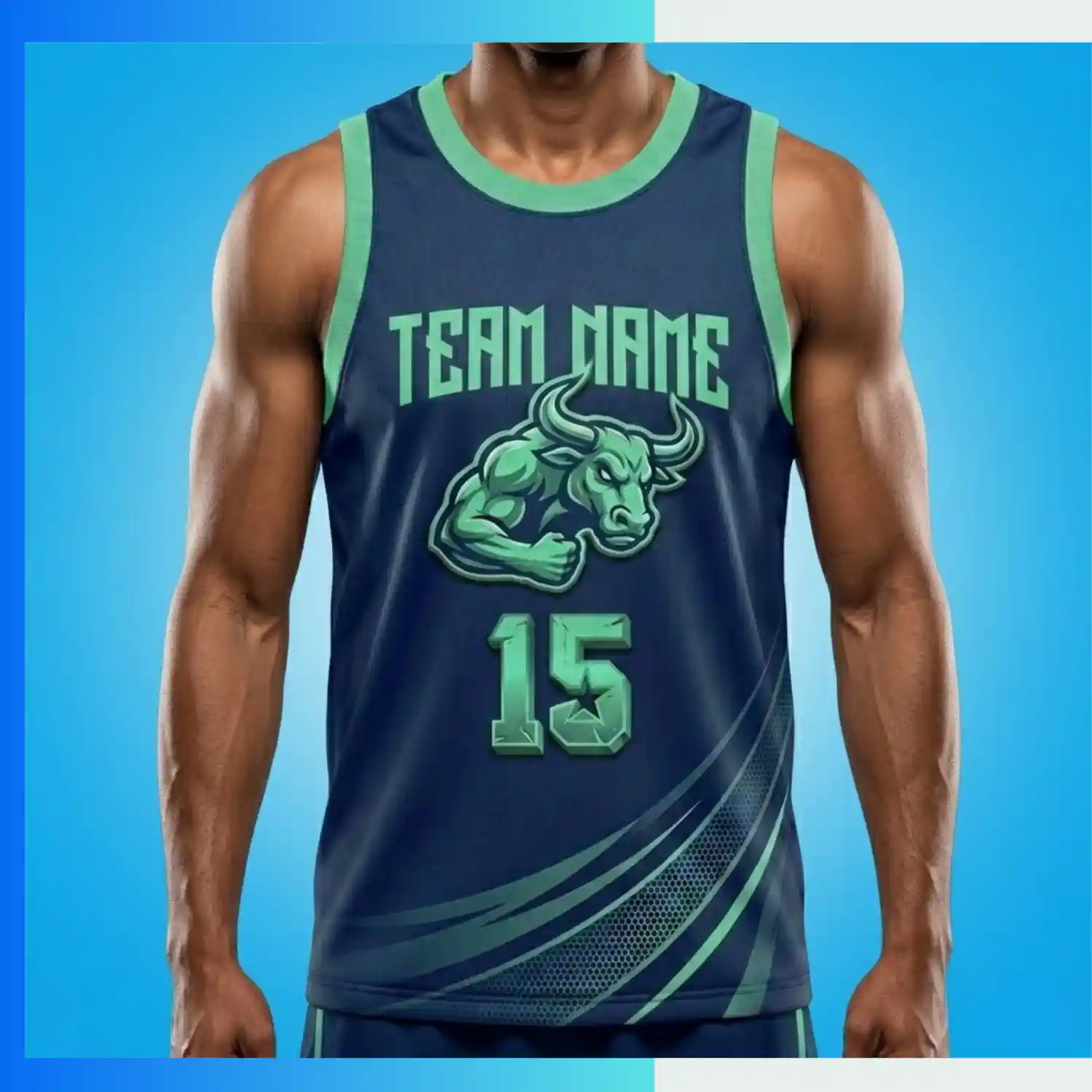 Custom Basketball Jersey – Flashed V Fabric Sublimation Round Neck - Image 3