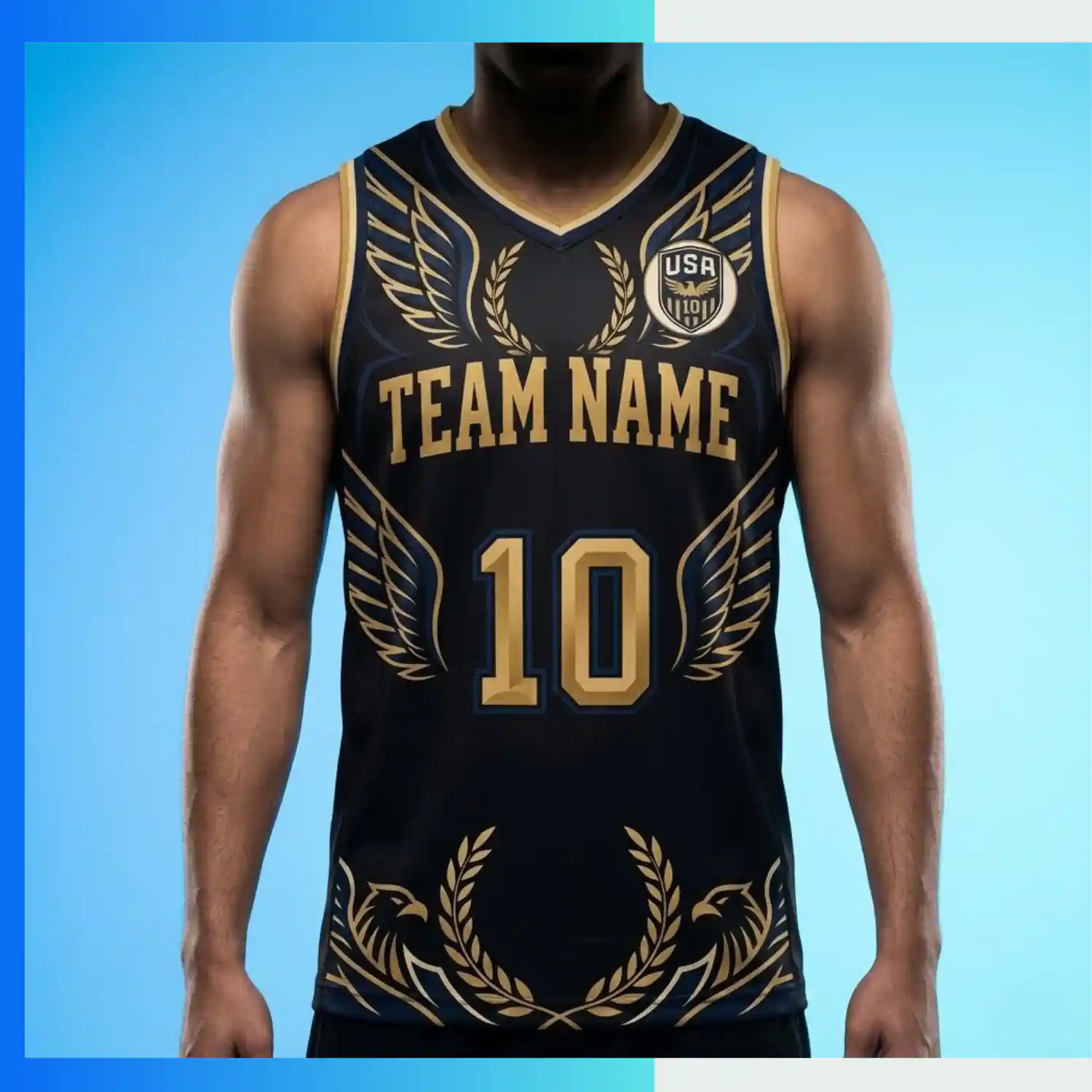 Custom Elite Basketball Jersey V-Neck with Side Panels with 160G Performance Mesh - Image 3