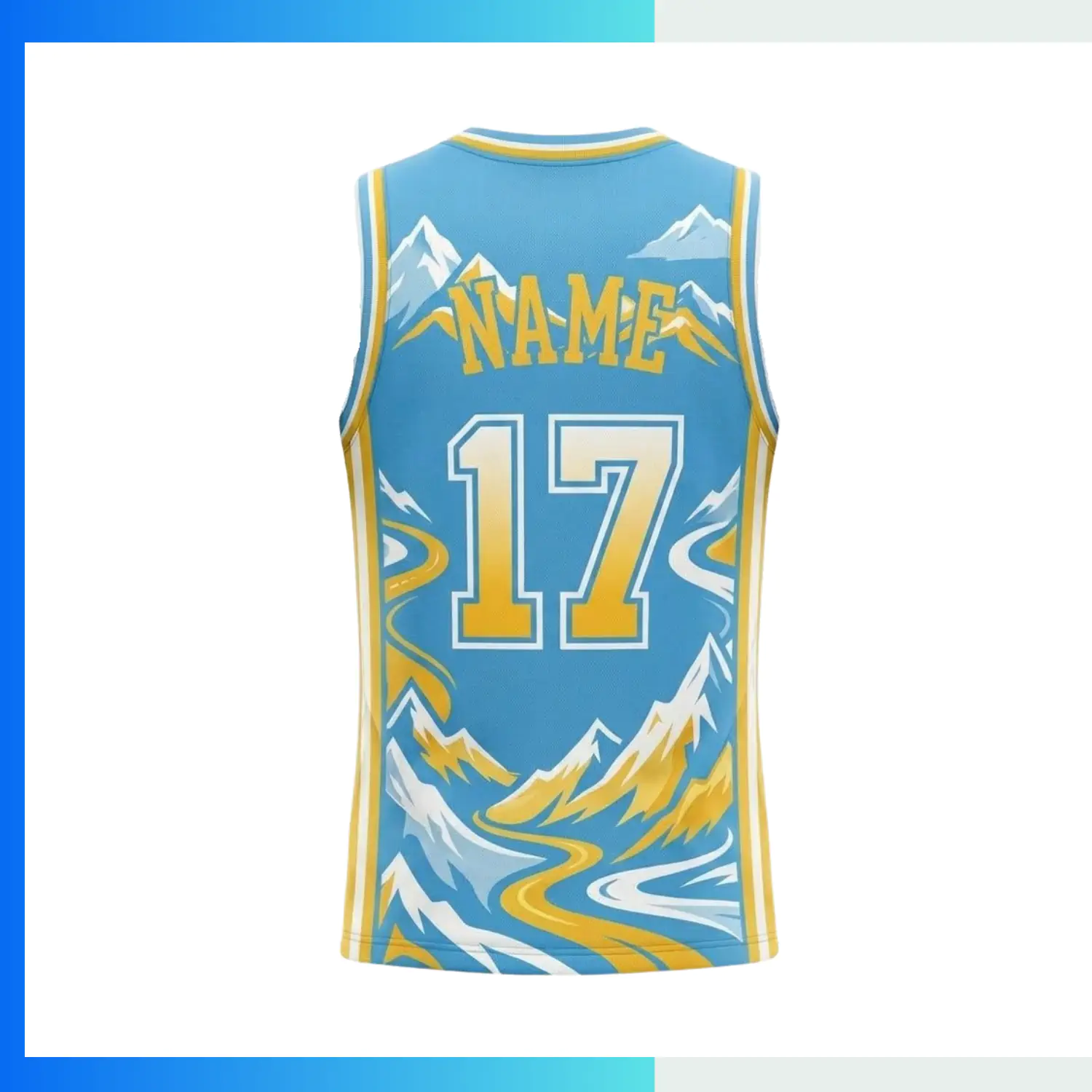 Custom Basketball Jersey V-Neck with Side Panels with 160G Butterfly Mesh - Image 2