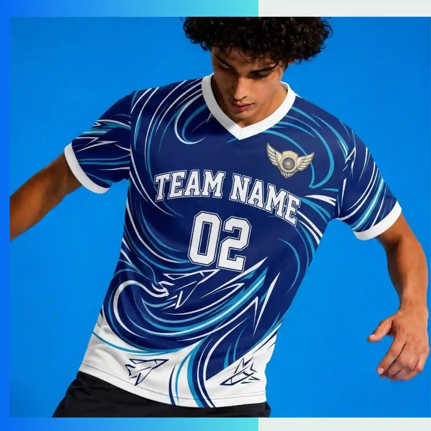 Custom Classic V-Neck Soccer Jersey with 150G InterlockSublimation Team Jersey (Youth & Adult) - Image 3