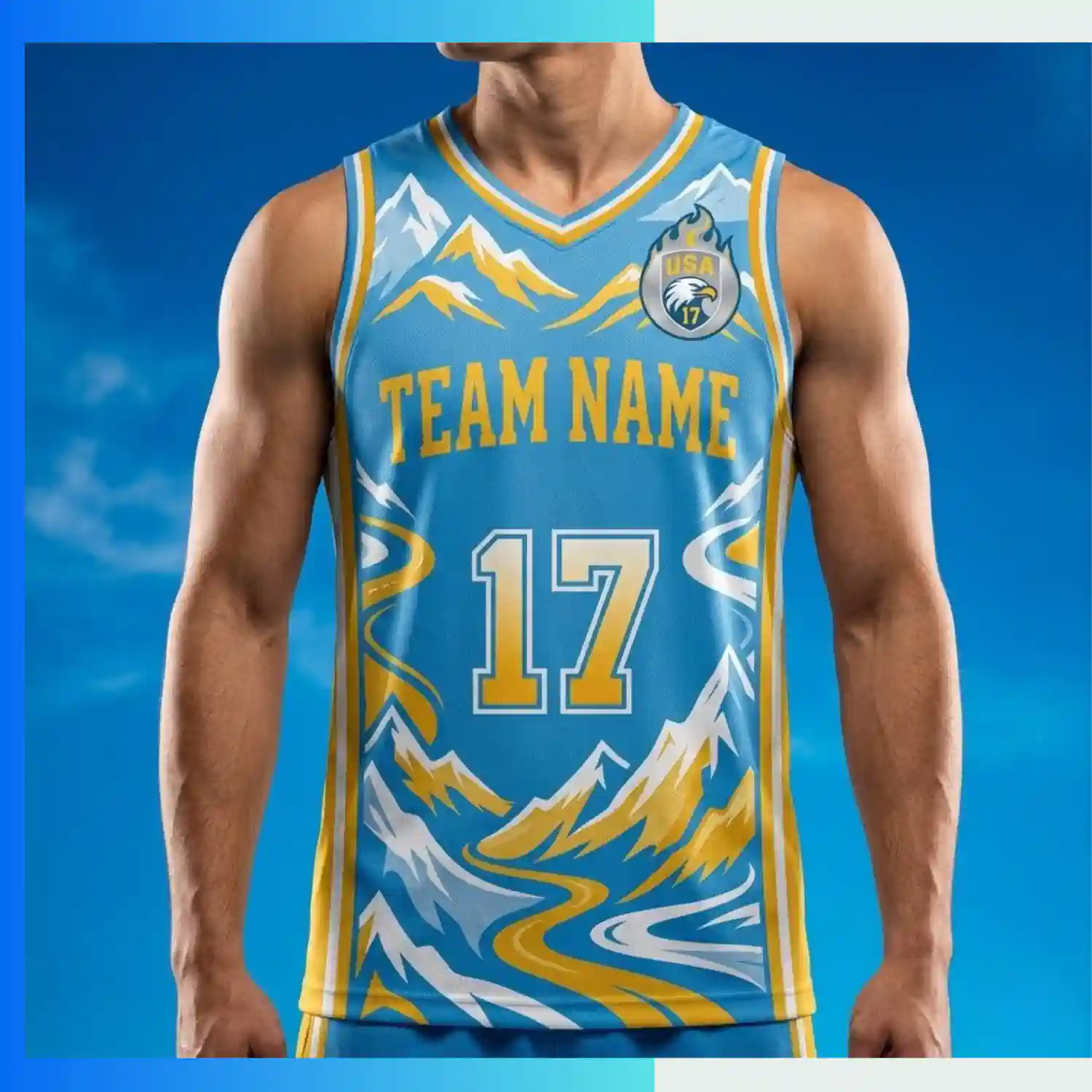 Custom Basketball Jersey V-Neck with Side Panels with 160G Butterfly Mesh - Image 3
