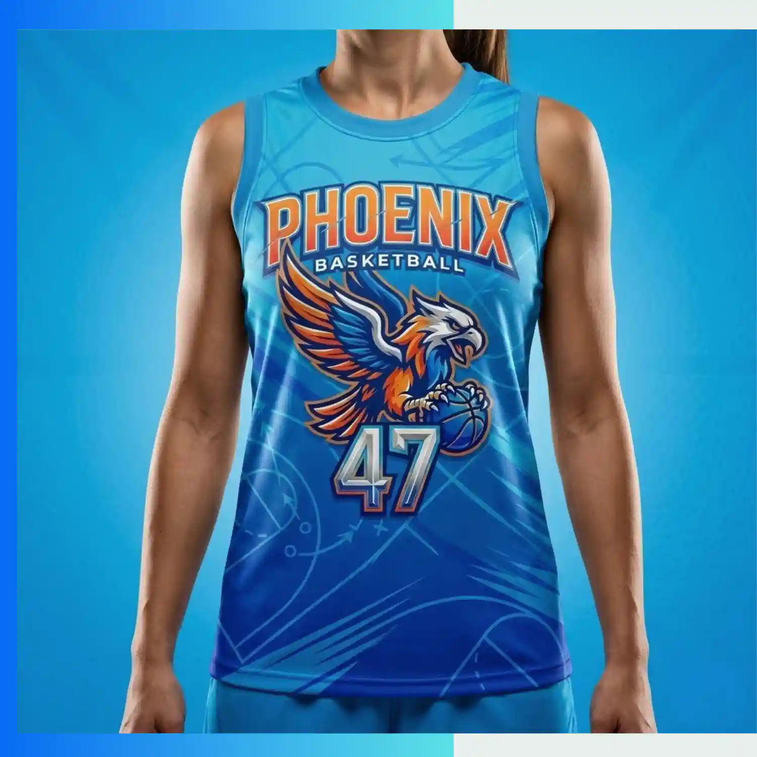 Women’s & Youth Basketball Jersey – Short Hole Mesh 150gsm Sublimation Round Neck - Image 3