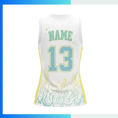 Alternative view of Custom Women’s Basketball Jersey V-Neck with Side Panels with 50D 100g Mesh