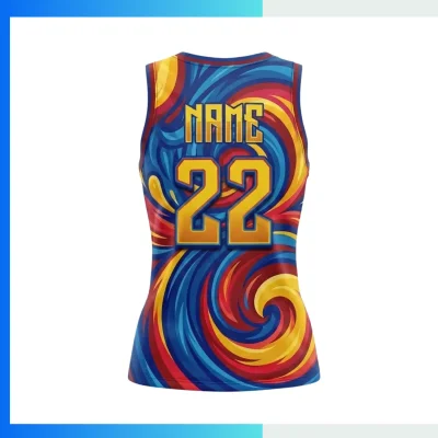 Alternative view of Women’s & Youth Basketball Jersey – 160gsm Jacquard Fabric Sublimation Round Neck