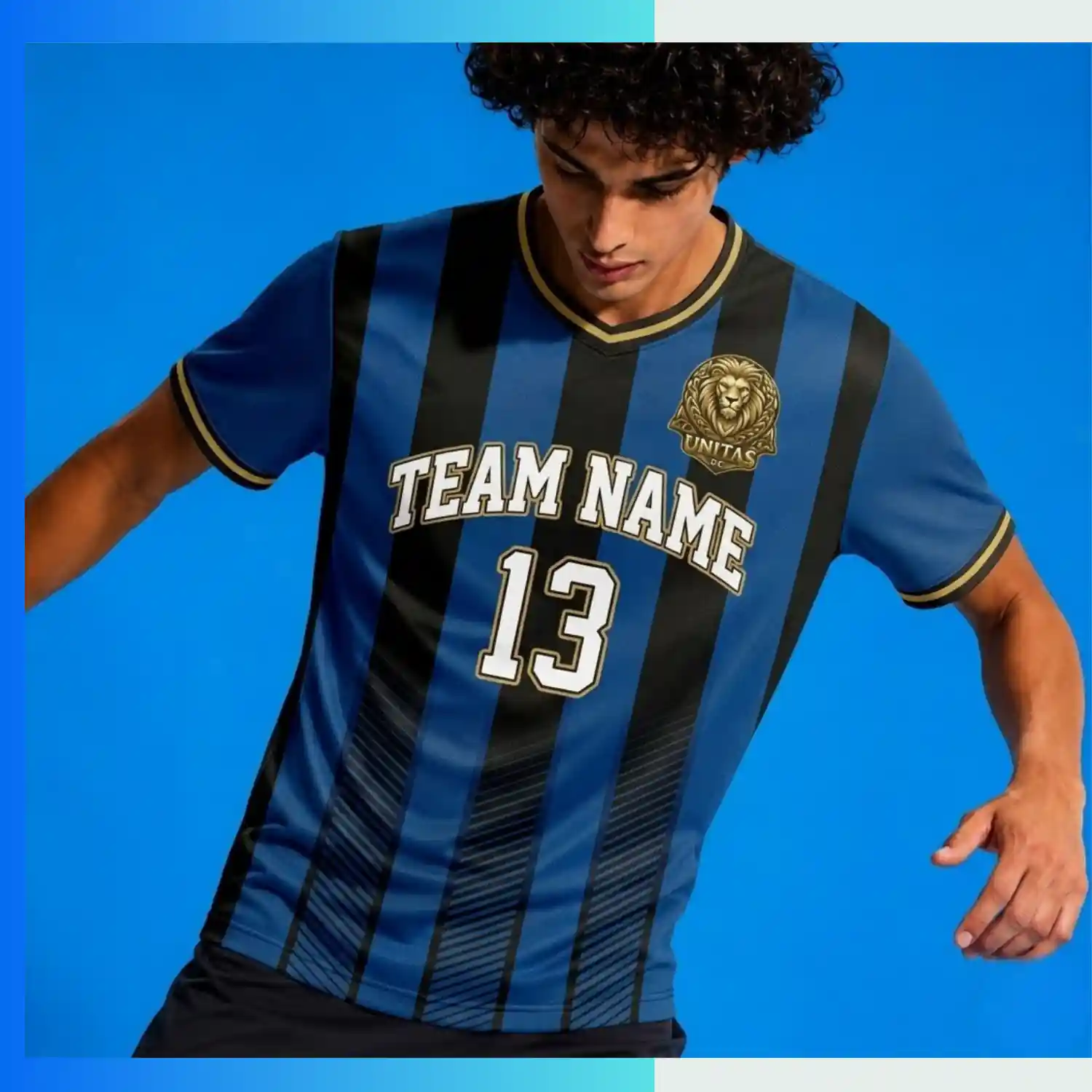 Custom VIP V-Neck Soccer Jersey – 4 Fabric Options | Full Sublimation Team Kit - Image 3