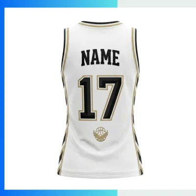 Alternative view of Custom Women’s Basketball Jersey V-Neck with Side Panels with 150G Short Hole Mesh