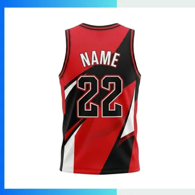 Alternative view of Custom Basketball Jersey V-Neck with 130G Butterfly Mesh