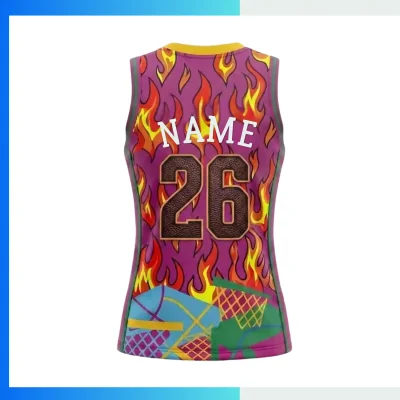 Alternative view of Custom Pro Women’s Basketball Jersey V-Neck with Side Panels with 180G NBA Fabric