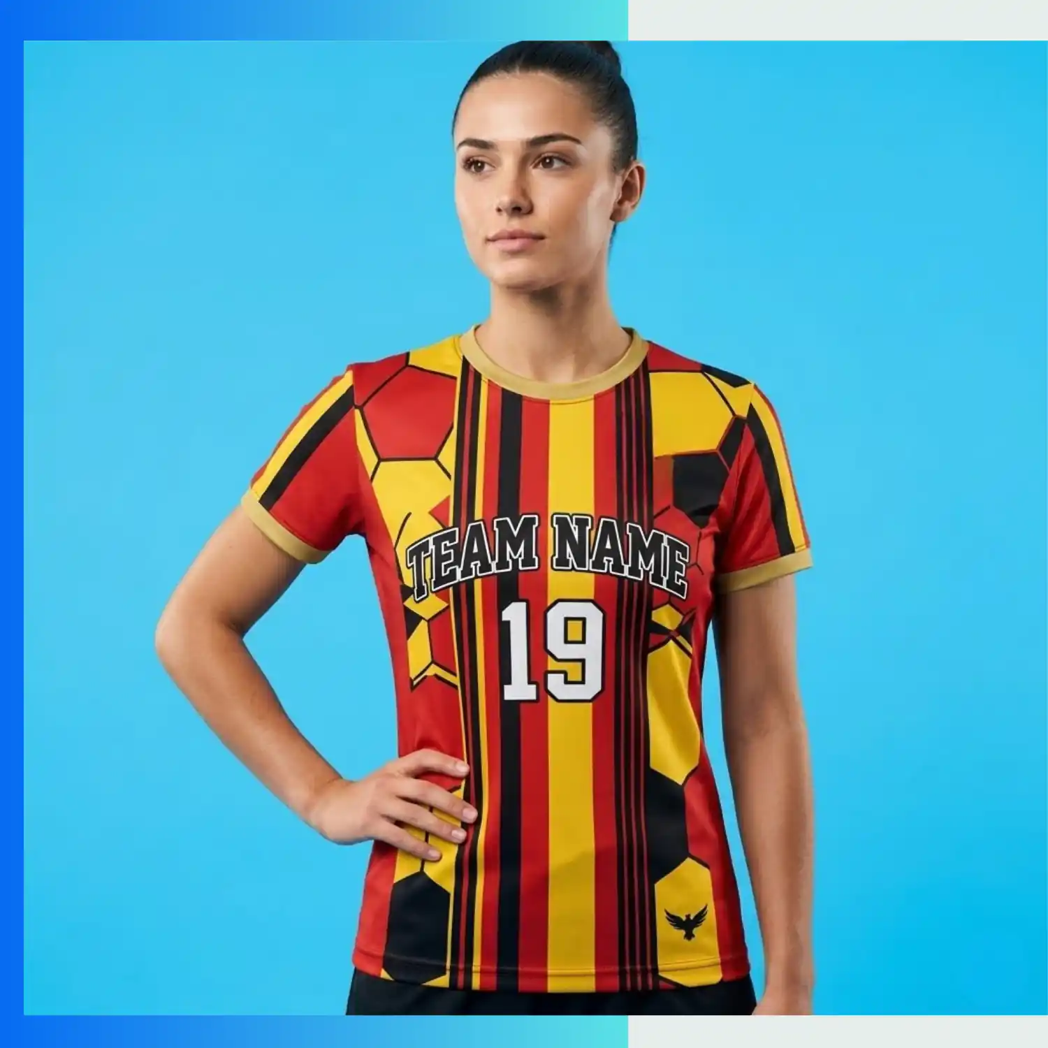 Custom Women’s Breathable Soccer Jersey with 160G Birdseye Mesh - Image 3
