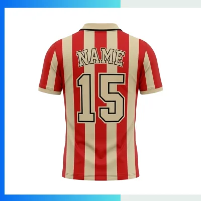 Alternative view of Lapel Flat V-Neck Mesh Soccer Jersey – Custom Full Sublimation 160G Birdseye Ventilation Team Uniform