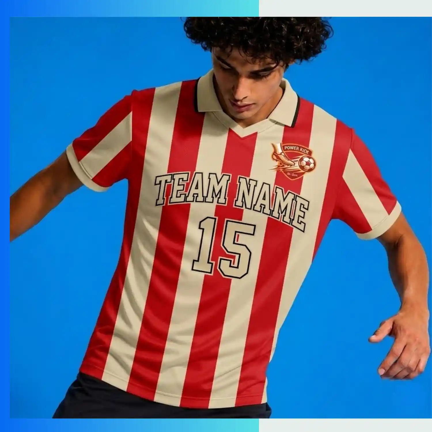 Lapel Flat V-Neck Mesh Soccer Jersey – Custom Full Sublimation 160G Birdseye Ventilation Team Uniform - Image 3