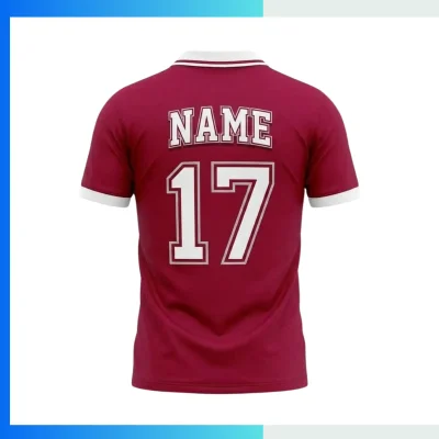 Alternative view of Premium Lapel V-Neck Soccer Jersey – 180G Silk-Feel Interlock Custom Sublimation Elite Teamwear