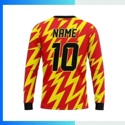 Alternative view of Long Sleeve Soccer Jersey with 150G Interlock Custom Sublimation Round Neck Team Uniform