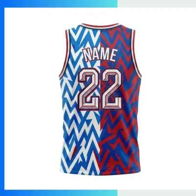 Alternative view of Custom Basketball Jersey V-Neck with 160G Butterfly Mesh