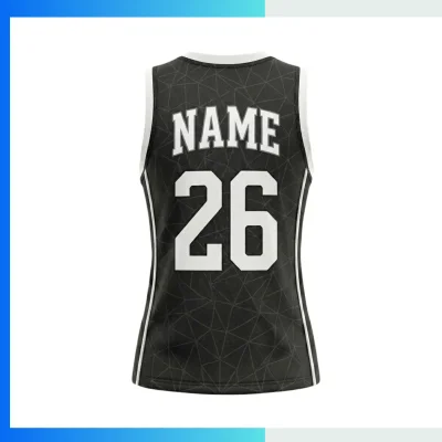 Alternative view of Custom Women’s Basketball Jersey V-Neck with Side Panels with  150G Flashed V Fabric
